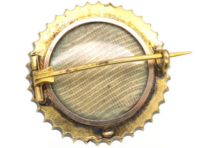 Victorian 15ct Gold Round Brooch set with a Rose Diamond