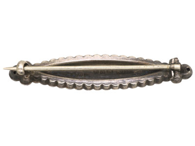Victorian Silver & Red & White Paste Brooch