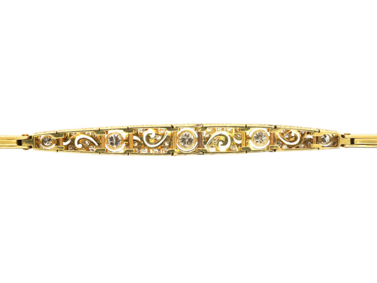 Art Deco 18ct Gold & Platinum, Diamond Bracelet