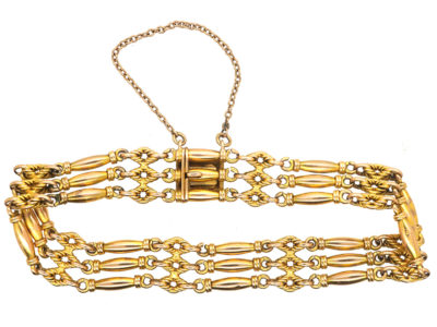 Edwardian 15ct Gold Gate Bracelet
