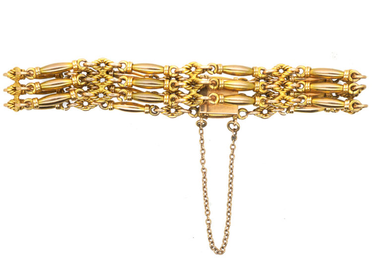 Edwardian 15ct Gold Gate Bracelet