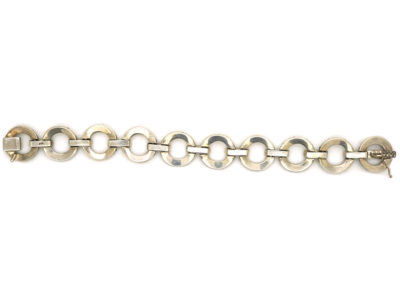 Art Deco Silver & Marcasite Circles Bracelet