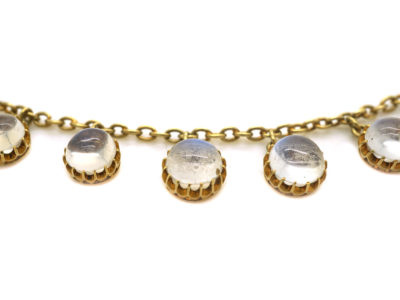 Edwardian 15ct Gold Moonstone Drops Necklace