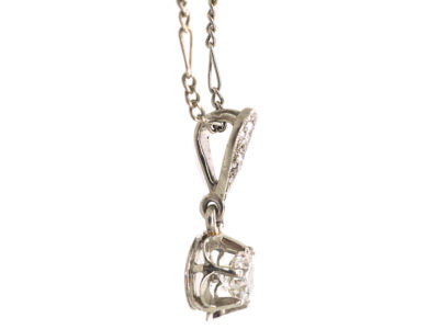 Art Deco Platinum & Diamond Pendant on Platinum Chain