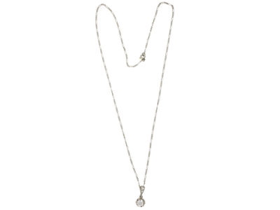 Art Deco Platinum & Diamond Pendant on Platinum Chain