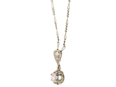 Art Deco Platinum & Diamond Pendant on Platinum Chain