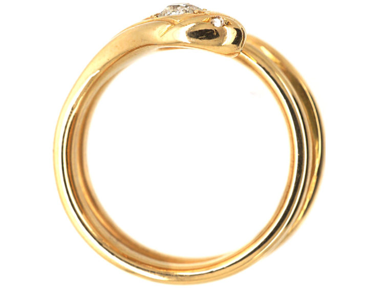 Victorian 18ct Snake Ring set with a Diamond