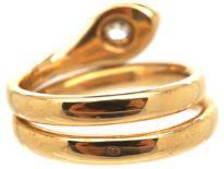 Victorian 18ct Snake Ring set with a Diamond