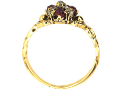 French 19th Century 18ct Gold Ruby & Diamond Ring
