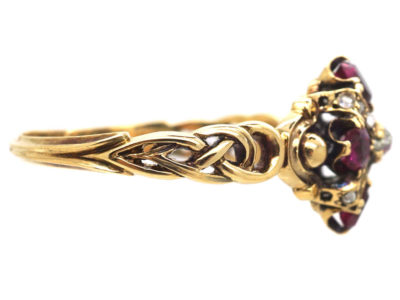 French 19th Century 18ct Gold Ruby & Diamond Ring