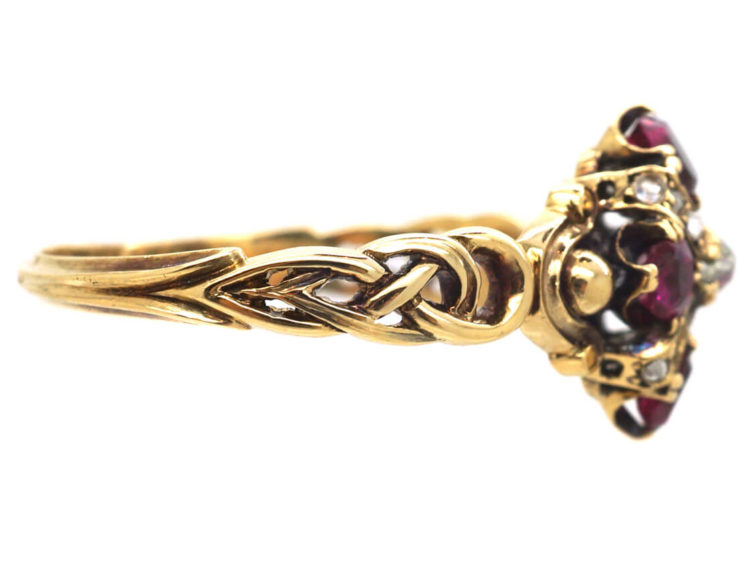 French 19th Century 18ct Gold Ruby & Diamond Ring