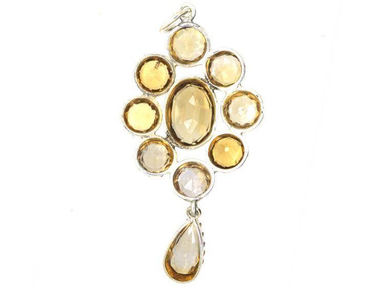 Victorian Silver Gilt & Citrine Pendant
