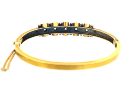 Victorian 15ct Gold & Diamond Bangle