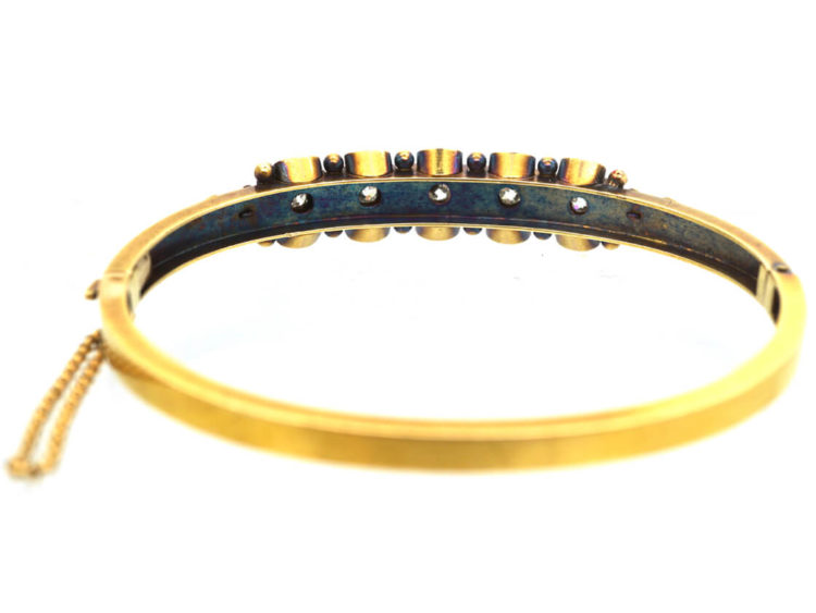 Victorian 15ct Gold & Diamond Bangle