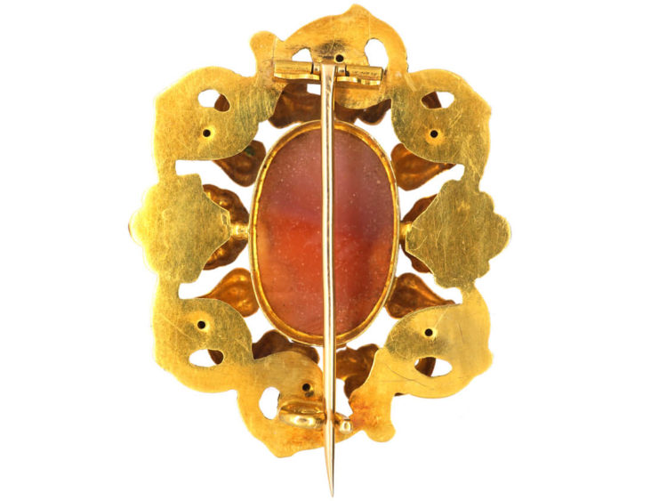 William 1V 15ct Gold Hard Stone Cameo Brooch