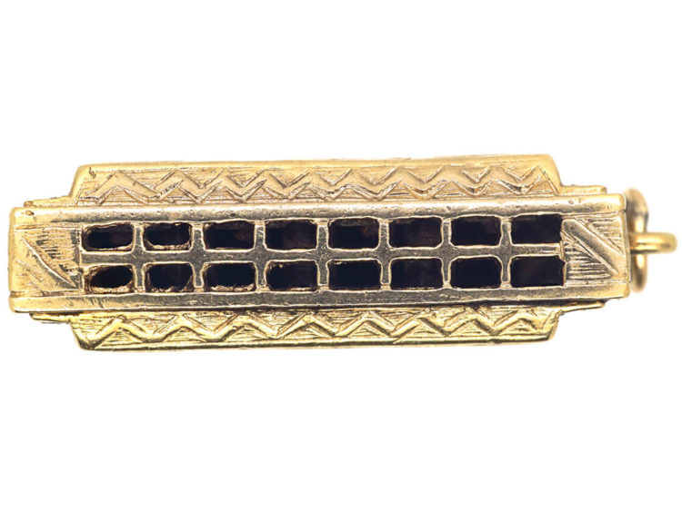 9ct Gold Harmonica Pendant