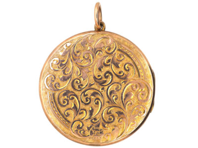 Edwardian 9ct Gold Back & Front Round Locket