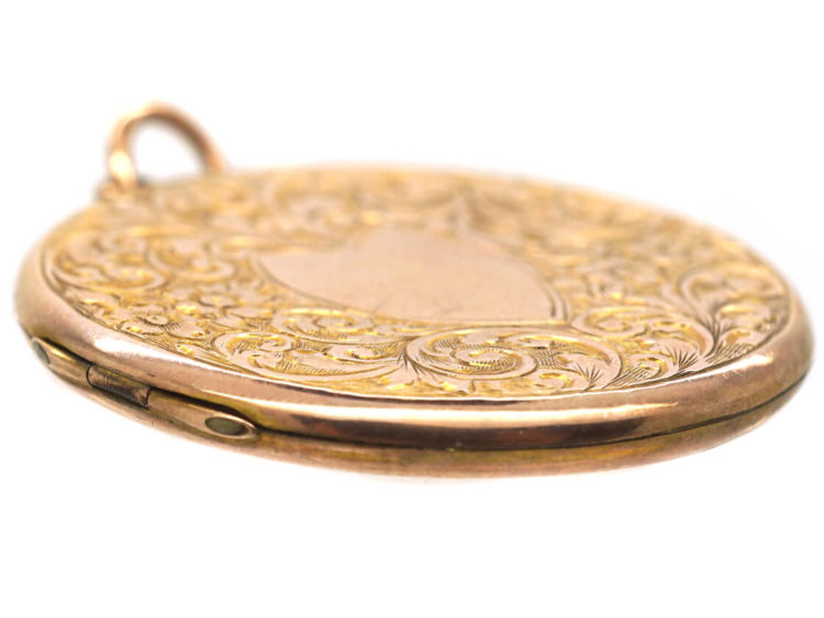 Edwardian 9ct Gold Back & Front Round Locket