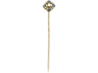 Edwardian Sapphire & Natural Split Pearl Tie Pin