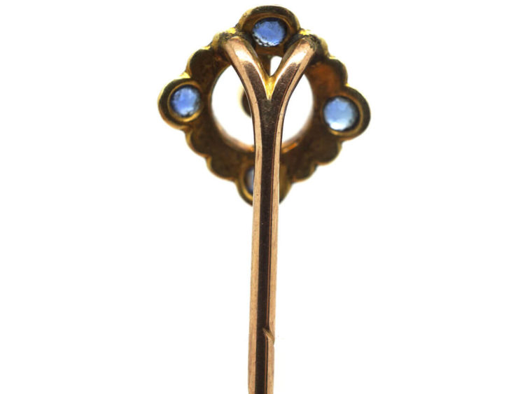 Edwardian Sapphire & Natural Split Pearl Tie Pin