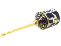 Edwardian 18ct Gold & Blue & White Enamel Tie Pin with Circus Figures