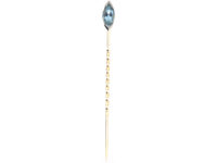 Art Deco 18ct White Gold & Aquamarine Tie Pin