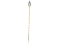Art Deco 18ct White Gold & Aquamarine Tie Pin