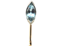 Art Deco 18ct White Gold & Aquamarine Tie Pin