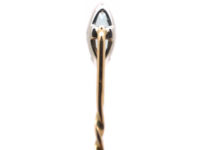 Art Deco 18ct White Gold & Aquamarine Tie Pin