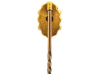 Victorian 15ct Gold Oval Tie Pin set with a Rose Diamond