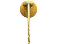 Victorian Round Tie Pin set with Three Rose Diamonds
