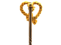 Edwardian 15ct Gold & Peridot Heart Shaped Tie Pin