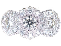 18ct White Gold Triple Cluster Diamond Ring