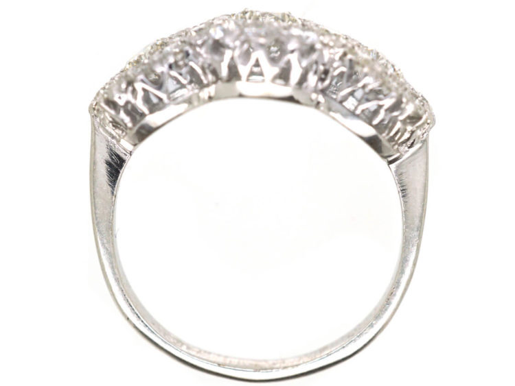 18ct White Gold Triple Cluster Diamond Ring