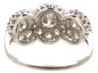 18ct White Gold Triple Cluster Diamond Ring
