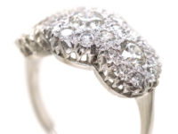18ct White Gold Triple Cluster Diamond Ring