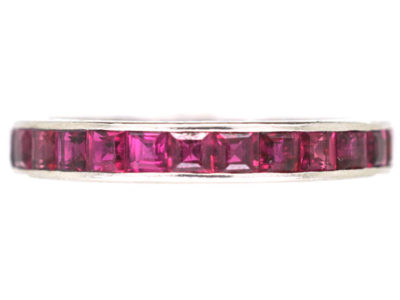 Art Deco 18ct White Gold & Ruby Eternity Ring