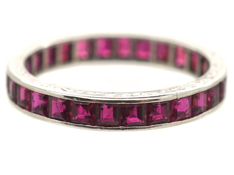 Art Deco 18ct White Gold & Ruby Eternity Ring