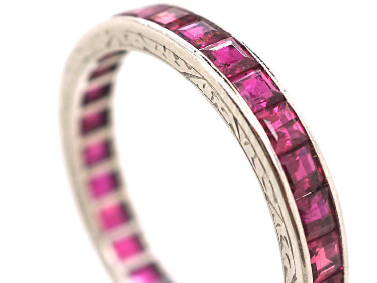 Art Deco 18ct White Gold & Ruby Eternity Ring