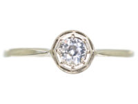 Art Deco 14ct White Gold Diamond Solitaire Ring