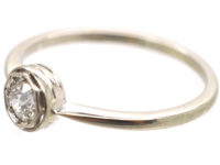 Art Deco 14ct White Gold Diamond Solitaire Ring