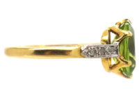 18ct Gold, Platinum, Rose Diamond & Peridot Ring by Cropp & Farr