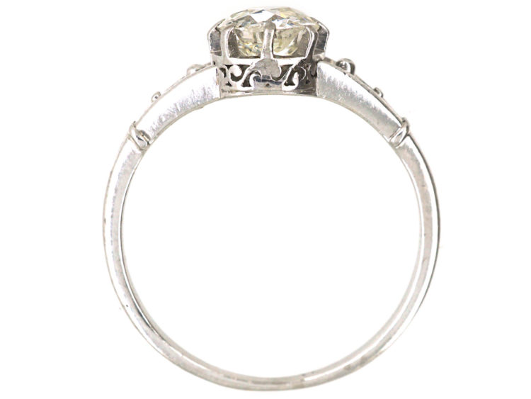 Art Deco Old Mine Cut Diamond Solitaire Ring
