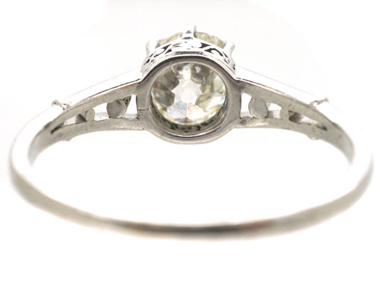 Art Deco Old Mine Cut Diamond Solitaire Ring