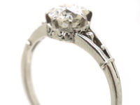 Art Deco Old Mine Cut Diamond Solitaire Ring