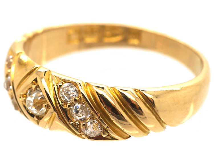 Victorian 18ct Gold Ring set with Diamonds