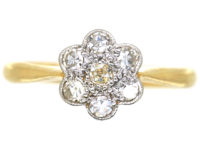 Edwardian 18ct Gold & Platinum, Diamond Cluster Ring