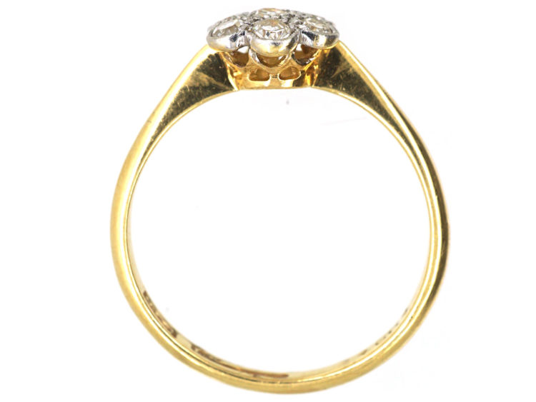 Edwardian 18ct Gold & Platinum, Diamond Cluster Ring