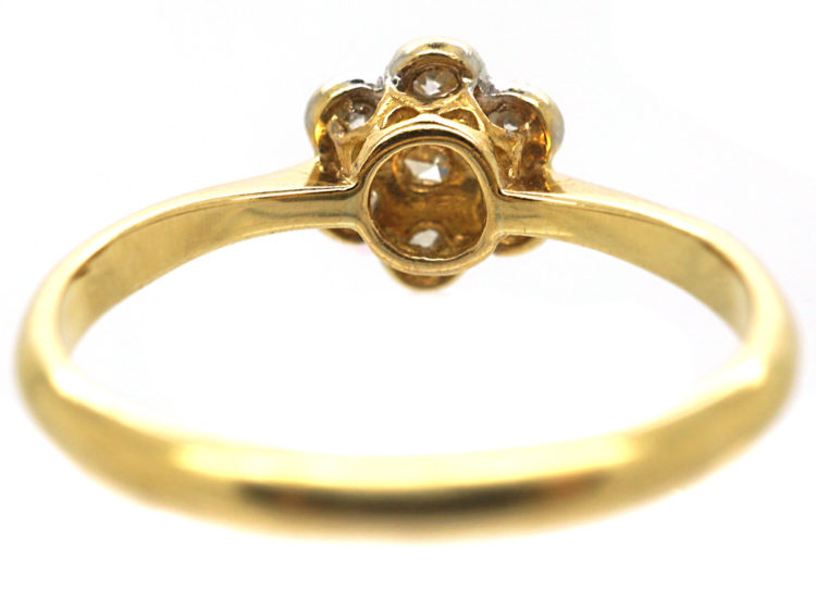 Edwardian 18ct Gold & Platinum, Diamond Cluster Ring