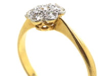 Edwardian 18ct Gold & Platinum, Diamond Cluster Ring